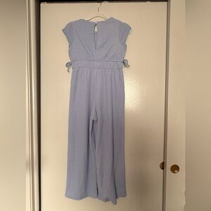 Three Pink Hearts Light Blue Jumper